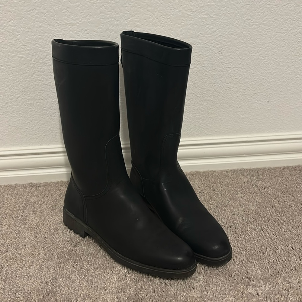Salvatore ferragamo Black Rubber High Rain Boots Size 8